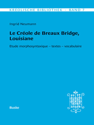 cover image of Le créole de Breaux Bridge, Louisiane